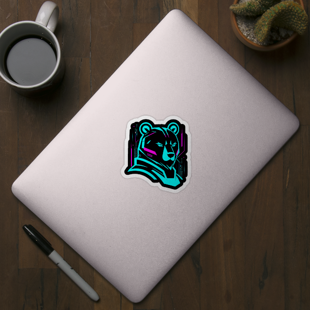 Bear Logo Cyberpunk by TaevasDesign